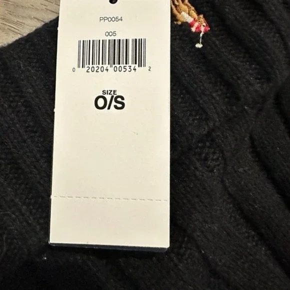 Polo Ralph Lauren Black Ribbed Beanie Hat Multi-Color Pony Wool Blend PP0054 NWT - Picture 5 of 5